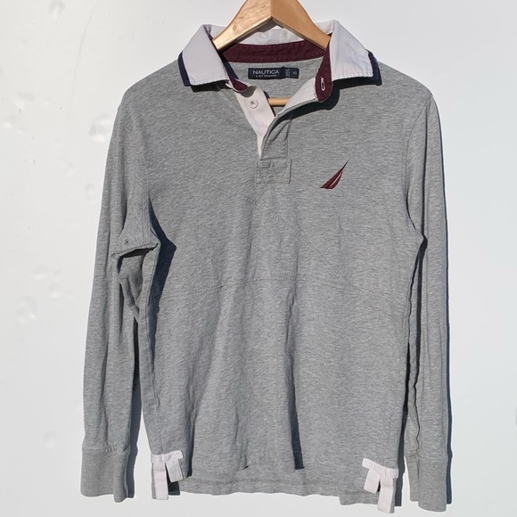 NAUTICA Preppy Gray Longsleeve Polo - XS - Picture 4 of 8
